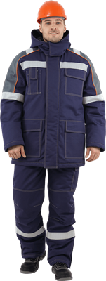 Костюм МЕГАСТАТОЙЛ зимний, т/синий-серый-оранж КОС700 - фото 5084