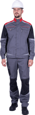 Куртка ТУРБО SAFETY летняя, серый-чёрный-красный Кур702 - фото 5112