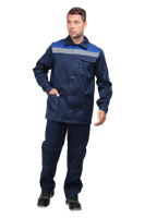 Костюм ПРОФИ летний, т/синий-василек (Куртка+брюки) Кос033