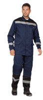 Костюм ПРОФЕССИОНАЛ летний, т/синий-черный (Куртка+брюки) Кос034