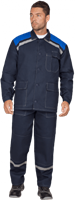Костюм МОНТАЖ летний, т/синий-василек, 100% х/б (Куртка+брюки) Кос449